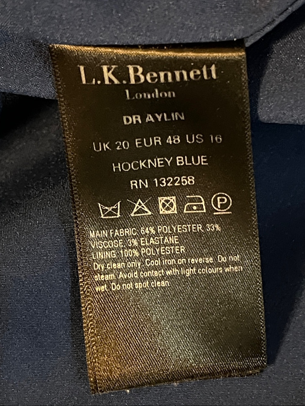 L.K. Bennet Aylin Midi Dress in Hockney Blue Size 16 - Picture 15 of 15